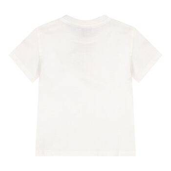 White & Red Majolica Embossed Logo Baby T-Shirt