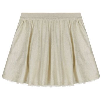Girls Gold Metallic Tulle Skirt