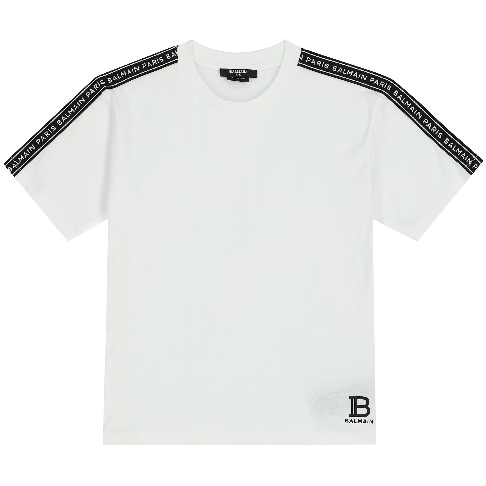 Balmain White Logo T Shirt Junior Couture UK