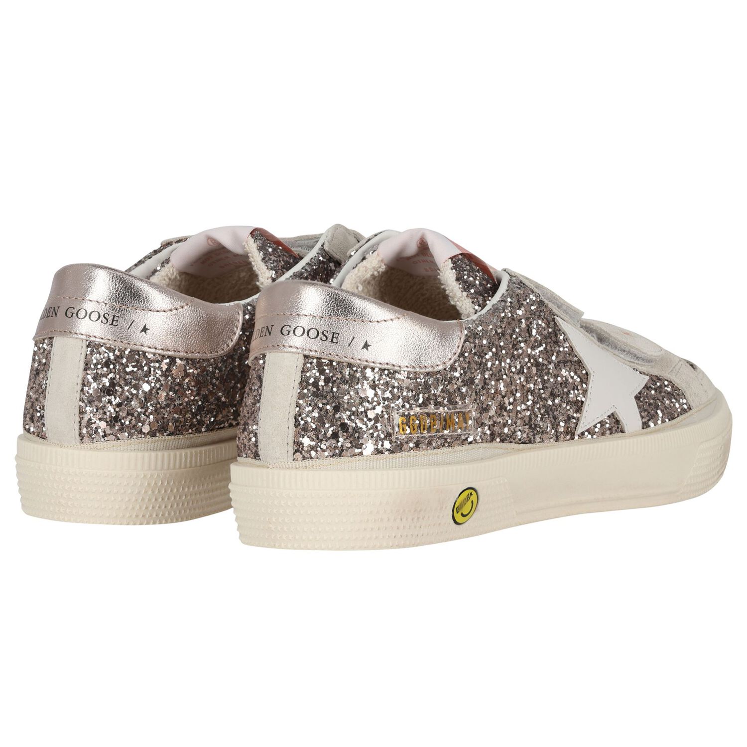 Girls Silver & Ivory Embellished  Trainers, 1, hi-res