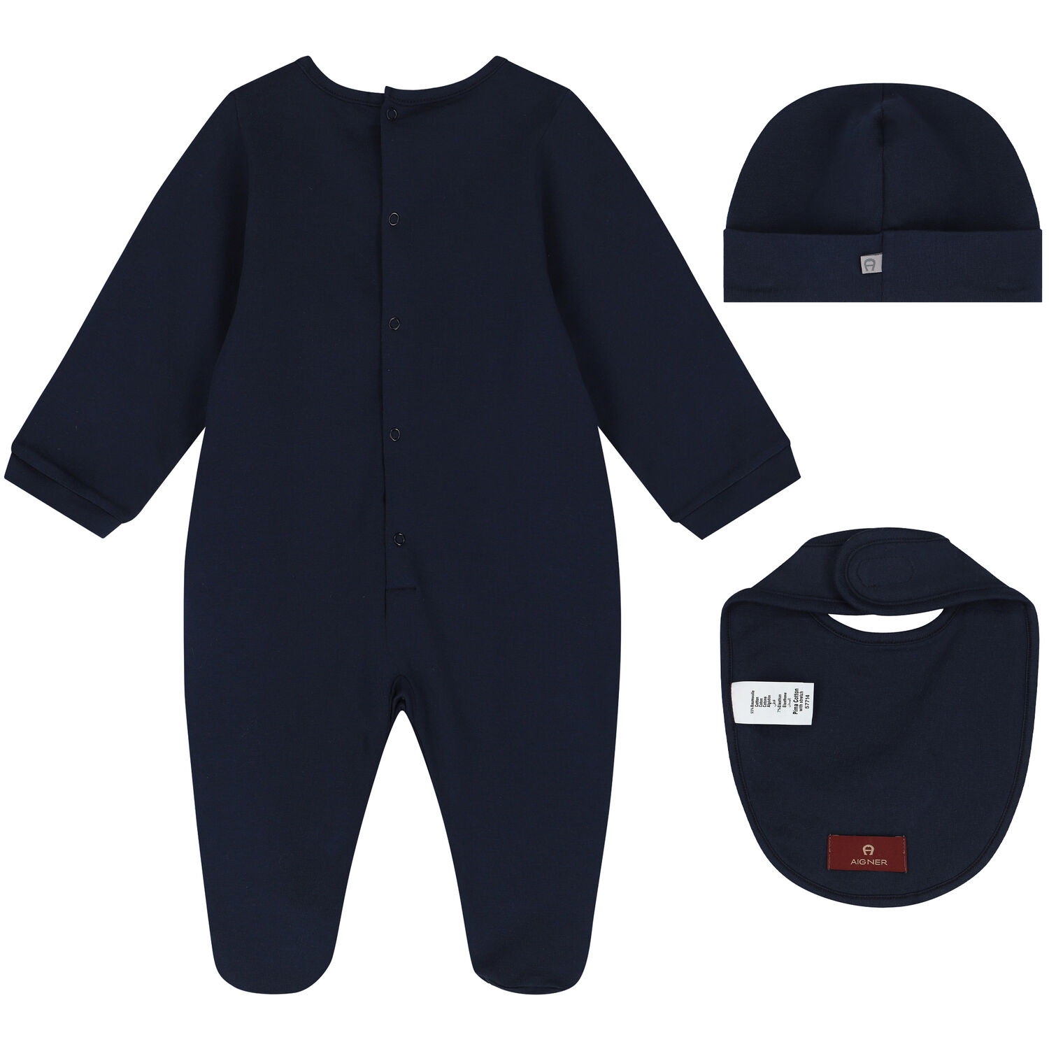 Navy Blue & Gold Logo Babygrow Gift Set, 2, hi-res