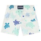 Boys Green Turtle Swim Shorts, 1, hi-res