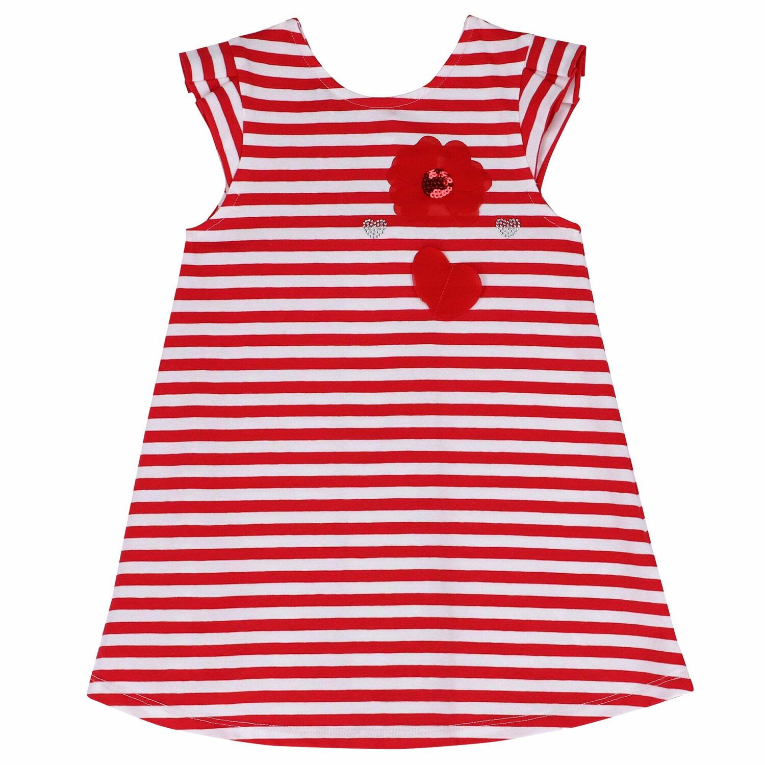 Girls White & Red Dress, 1, hi-res