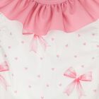 Girls White & Pink Bow Swimsuit, 1, hi-res