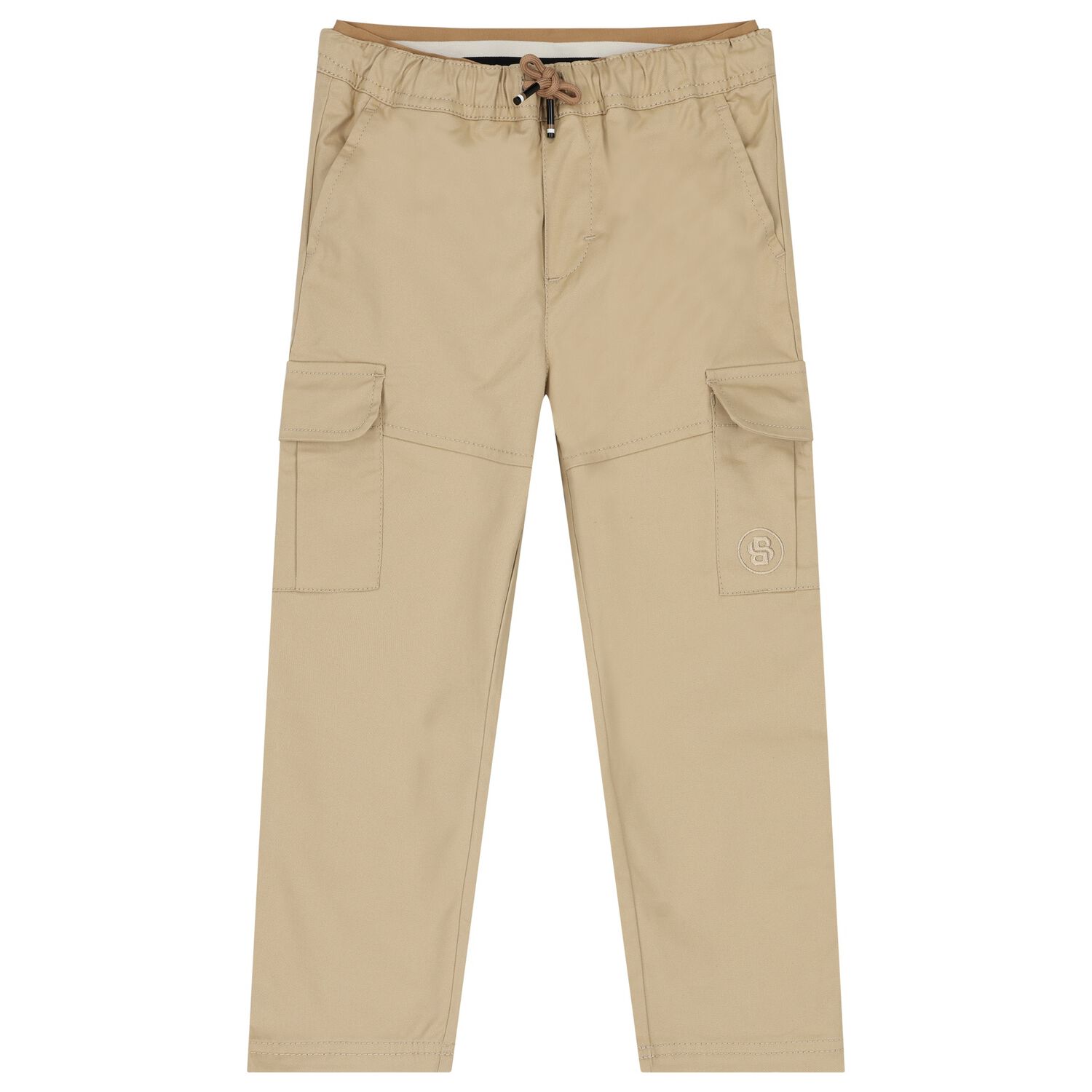 Boys Beige Logo Trousers, 1, hi-res image number null