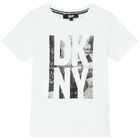 Boys White Logo T-Shirt, 1, hi-res