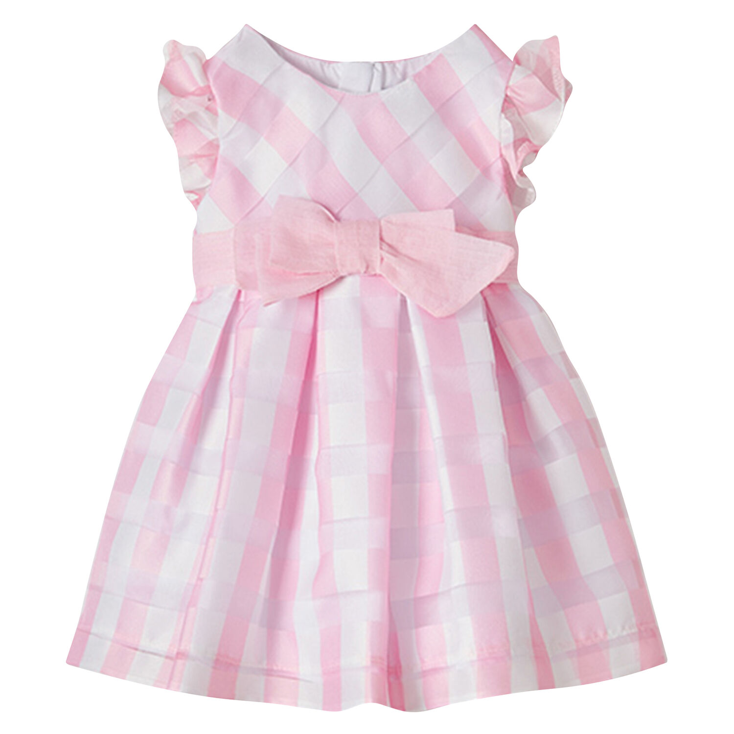 Younger Girls Pink & White Gingham Dress, 1, hi-res