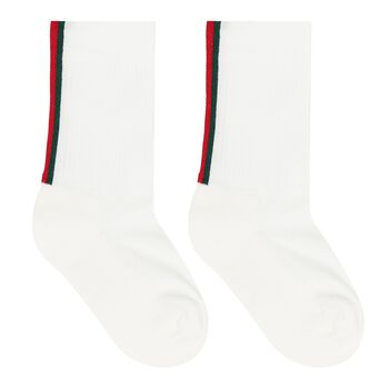 Ivory Web Striped Socks