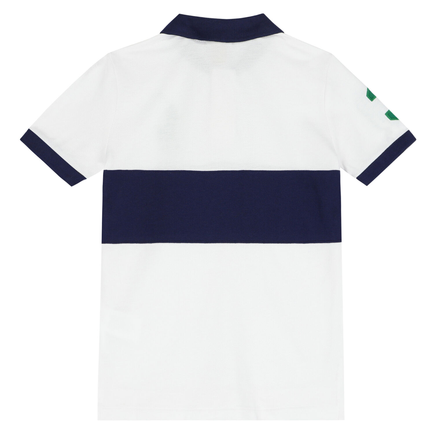 Boys White & Navy Logo Polo Shirt, 1, hi-res