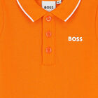 Younger Boys Orange Logo Polo Shirt, 3, hi-res