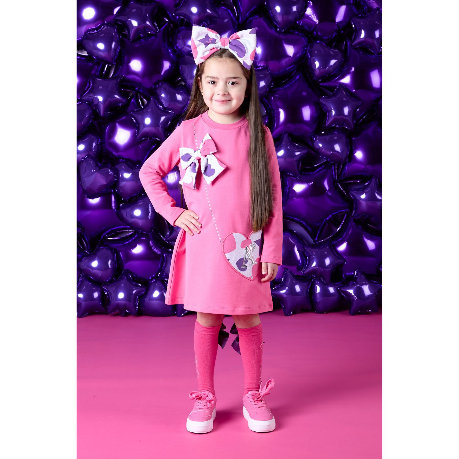 Girls Pink Logo Handbag Dress, 1, hi-res image number null