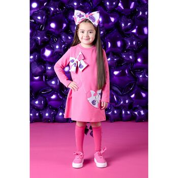Girls Pink Logo Handbag Dress