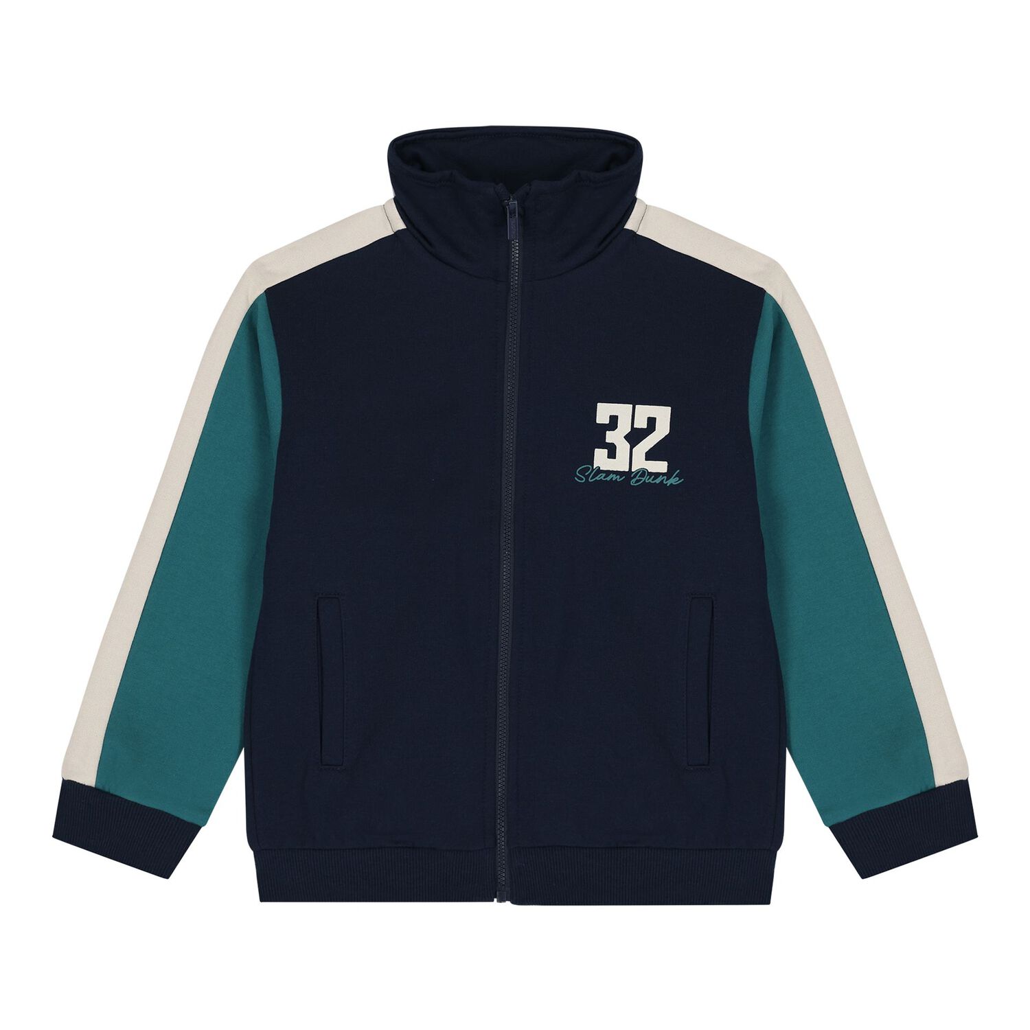Boys Green & Navy Blue Tracksuit Set ( 3 Piece ), 1, hi-res