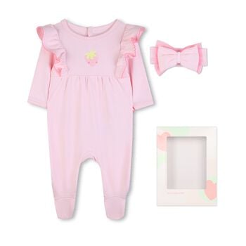 Baby Girls Pink Strawberry Babygrow Gift Set