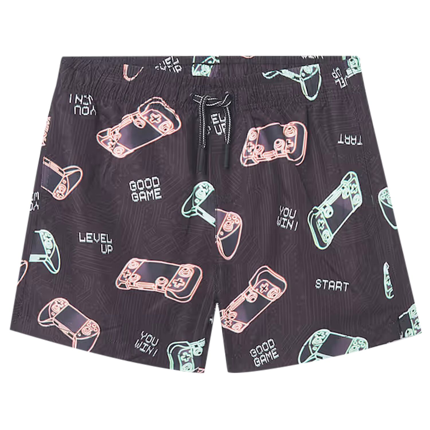 Boys Black Joystick Swim Shorts, 3, hi-res