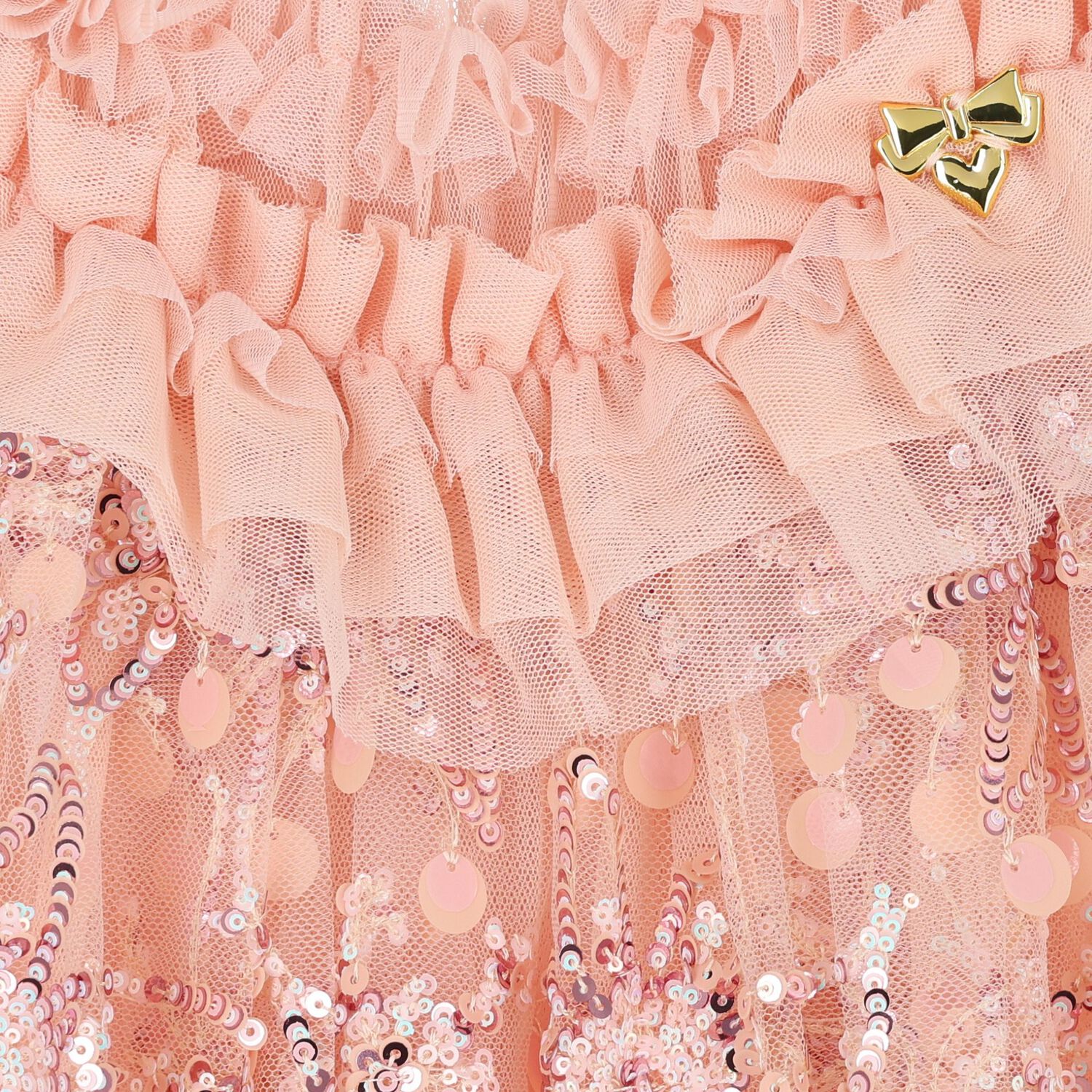 Girls Pink Embellished Tulle Dress, 1, hi-res