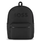 Boys Black Logo Backpack, 1, hi-res