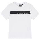 Boys White & Black Logo T-Shirt, 1, hi-res