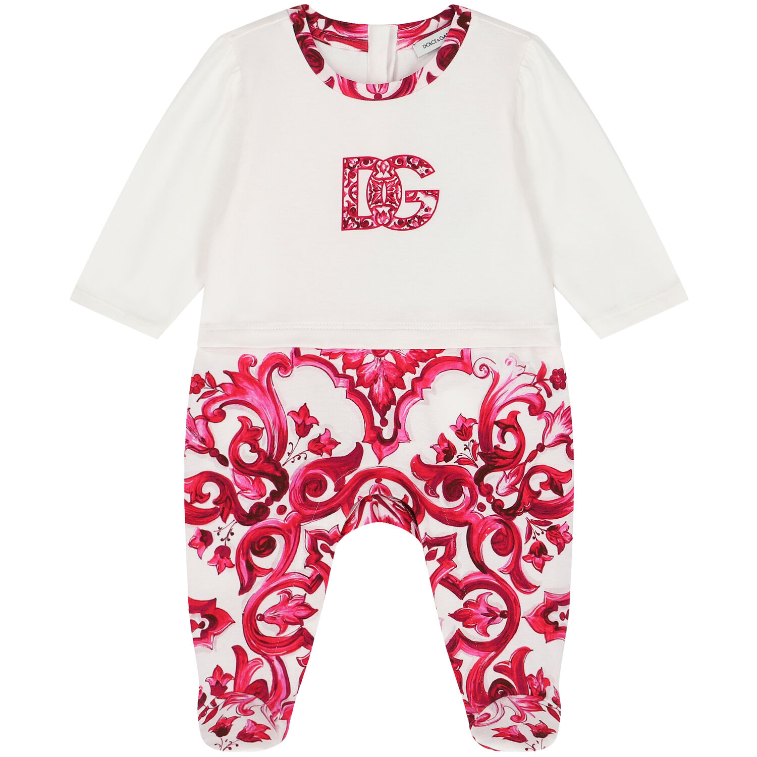 Baby Girls Ivory & Pink Majolica Babygrow Gift Set, 1, hi-res