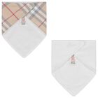White & Beige Checked Bibs ( 2-Pack ), 1, hi-res