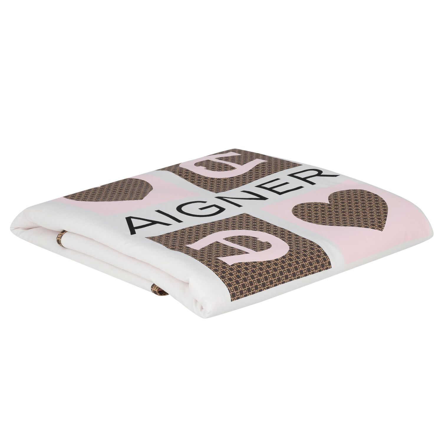 Baby Girls White & Pink Logo Blanket, 2, hi-res