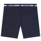 Boys Navy Blue Logo Shorts, 2, hi-res