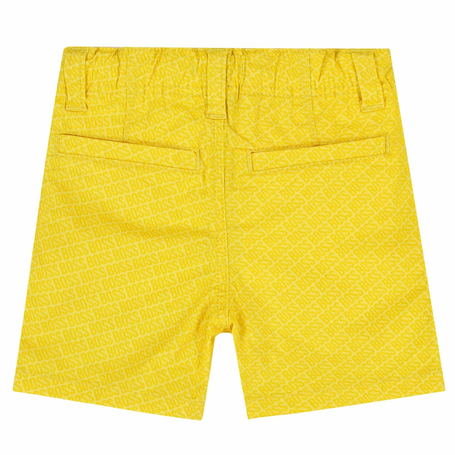 Younger Boys Yellow Logo Shorts, 1, hi-res