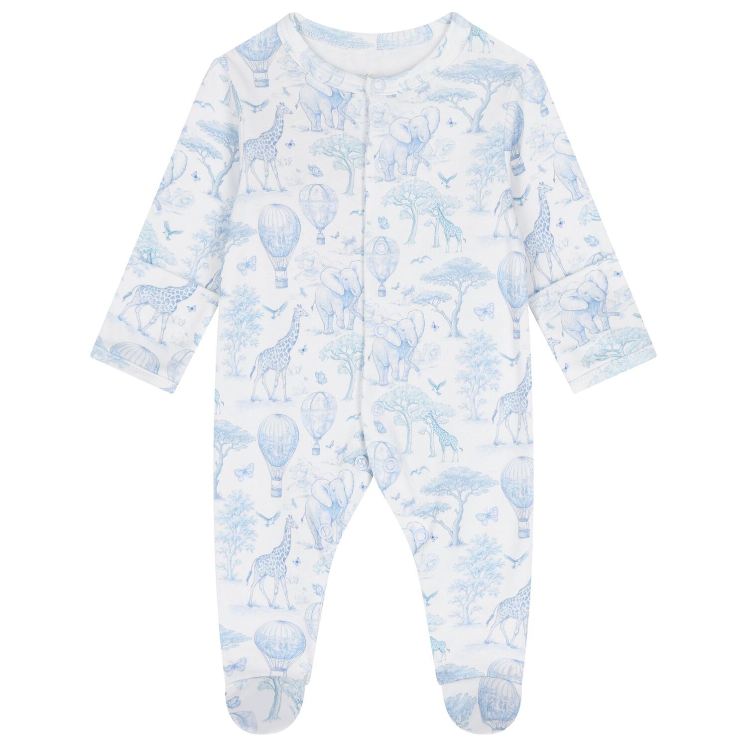Baby Boys White & Blue Africa Babygrow Gift Set, 1, hi-res