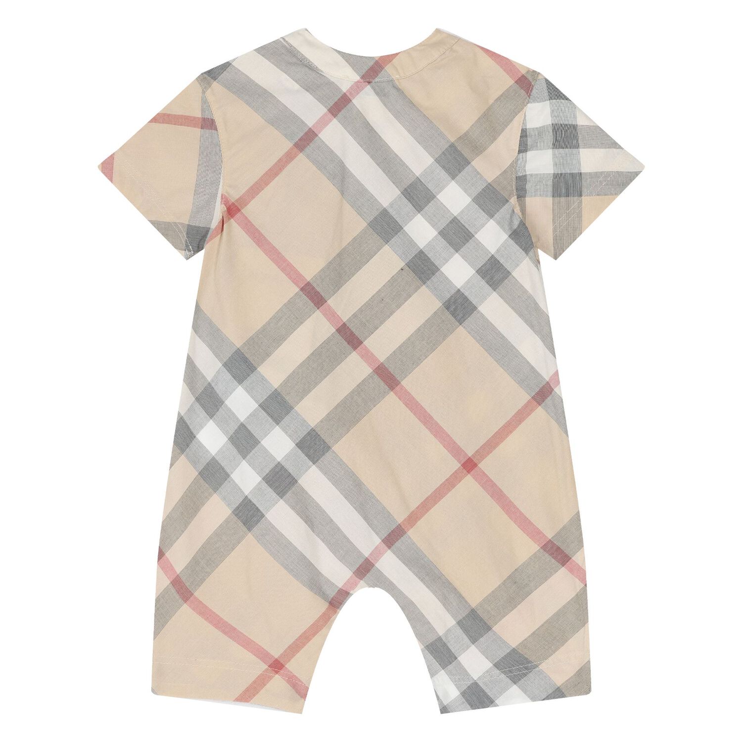 Beige Check Romper Gift Set, 1, hi-res