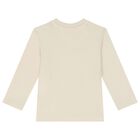 Baby Boys Beige Logo Long Sleeve Top, 2, hi-res