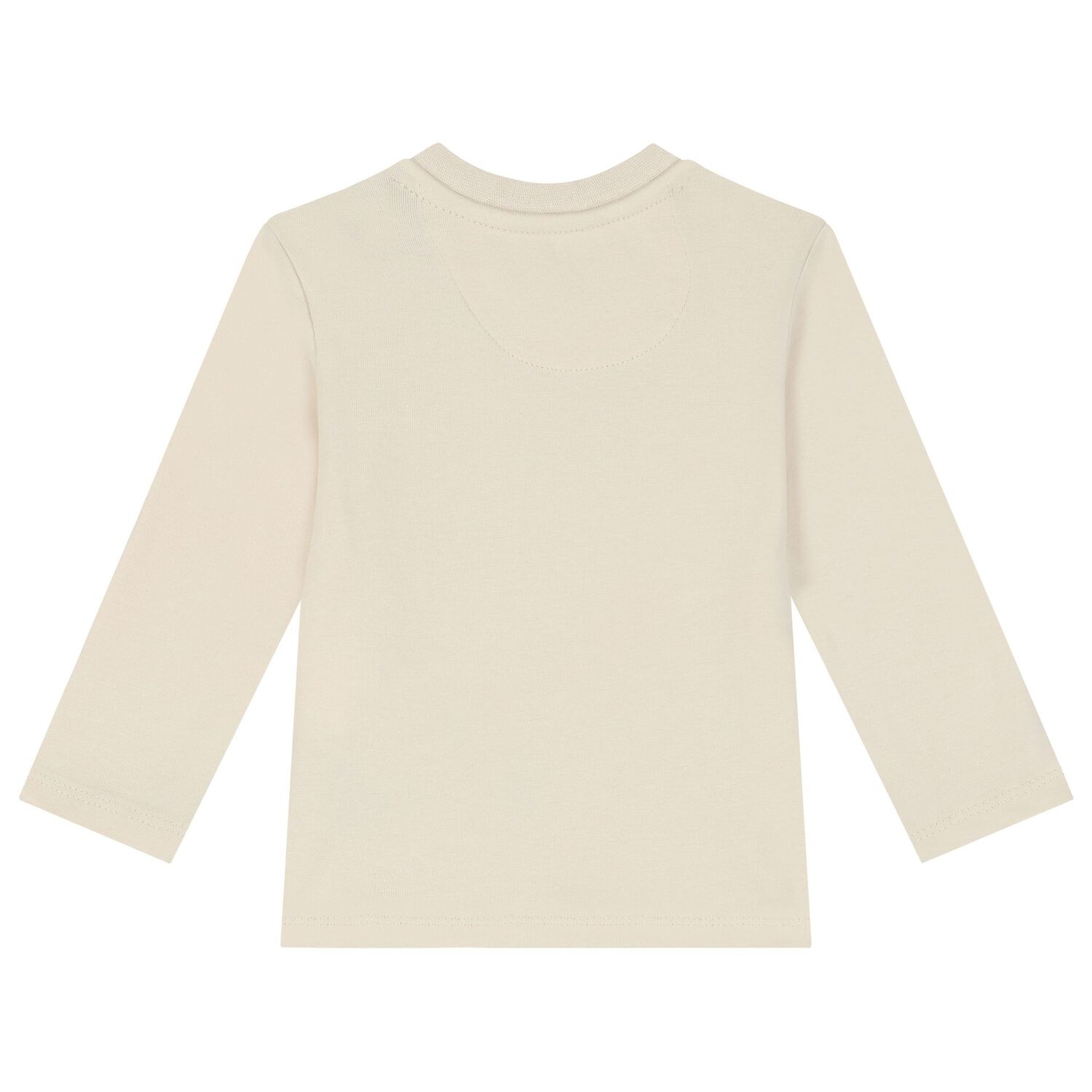 Baby Boys Beige Logo Long Sleeve Top, 2, hi-res