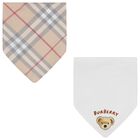 White & Beige Checked Bibs ( 2-Pack ), 1, hi-res