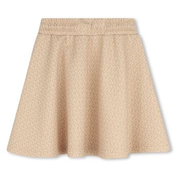 Girls Beige Logo Skirt