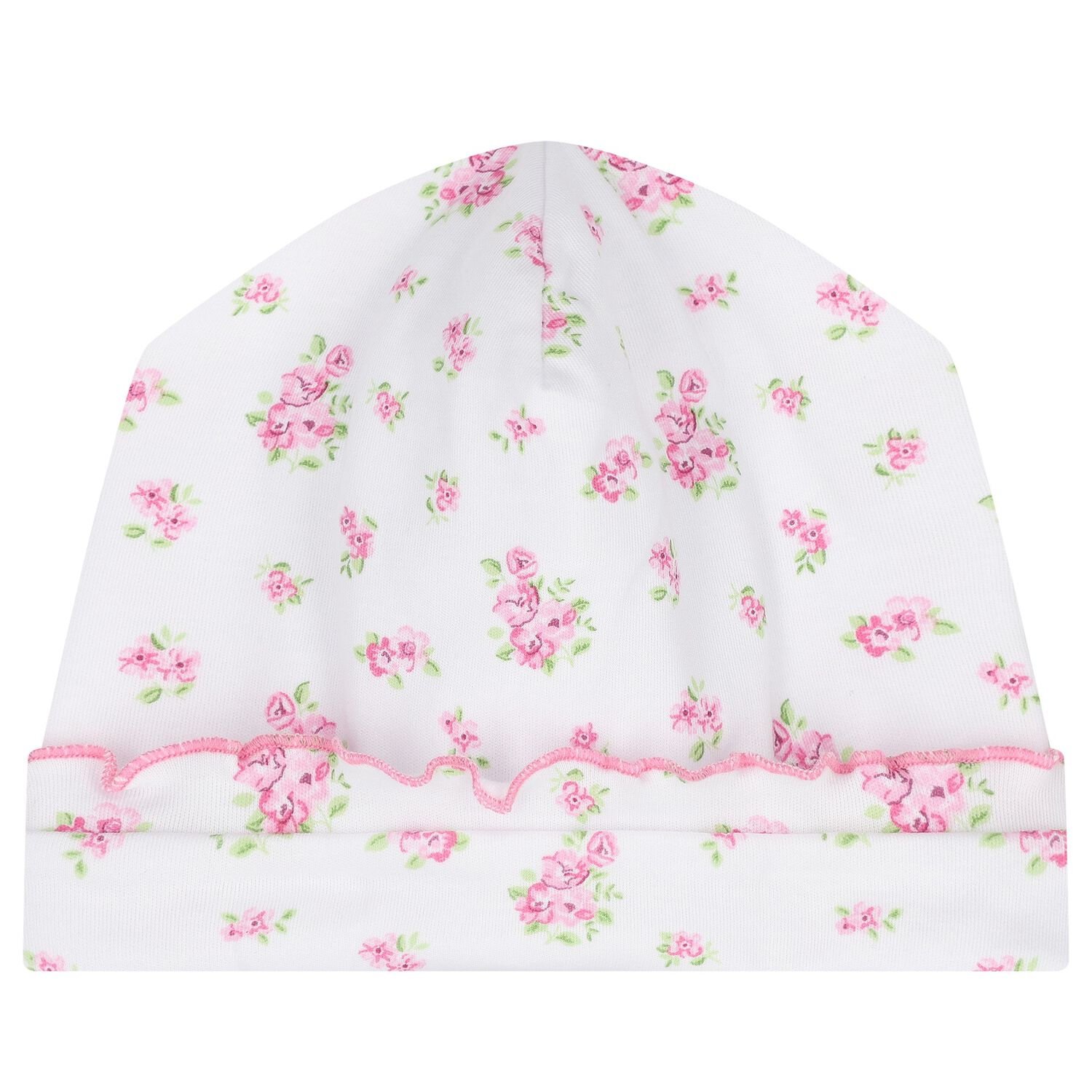 Baby Girls White & Pink Roses & Blooms Hat, 1, hi-res image number null