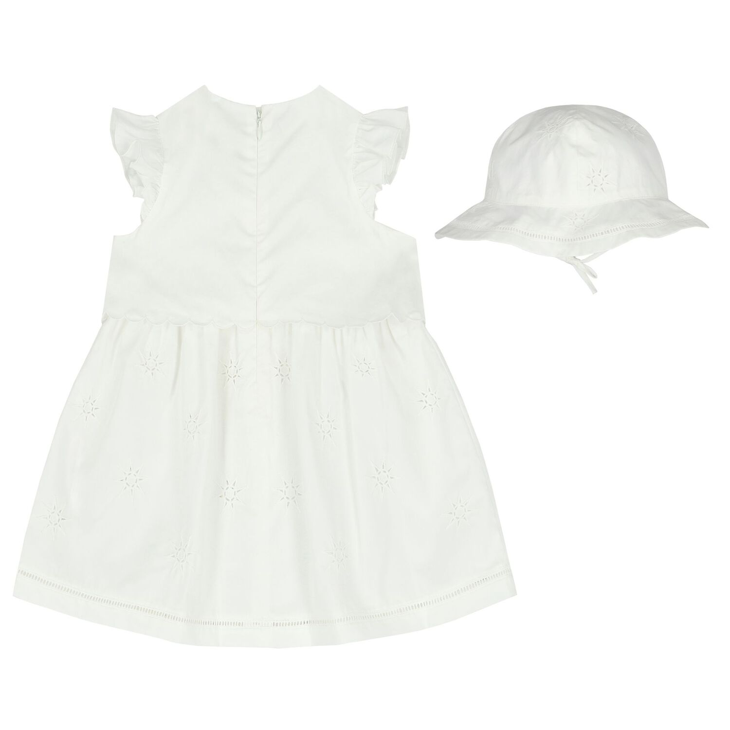 Younger Girls White Logo Dress Set, 1, hi-res