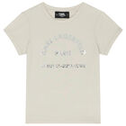 Girls Beige Logo T-Shirt, 1, hi-res