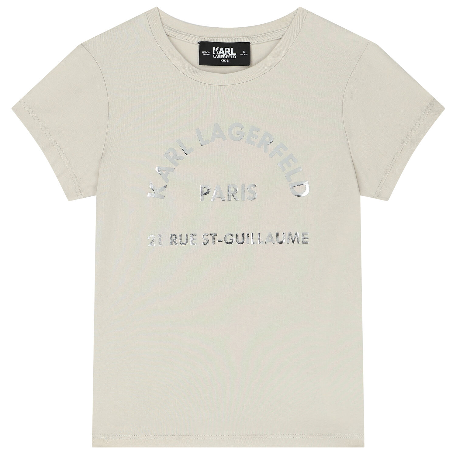 Girls Beige Logo T-Shirt, 1, hi-res