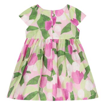 Younger Girls Green & Purple Floral Dress
