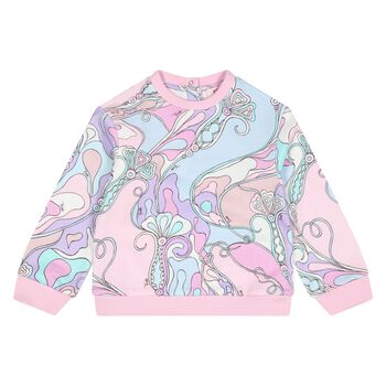 Younger Girls Pink & Blue Orchidee Sweatshirt