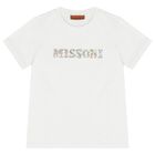 Girls White Logo T-Shirt, 1, hi-res