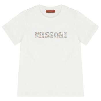Girls White Logo T-Shirt