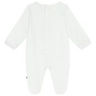 White Teddy Bear Logo Babygrow Set, 1, hi-res