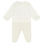 Ivory & Gold Logo Babygrow Set, 1, hi-res