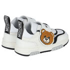 White & Black Teddy Bear Trainers, 1, hi-res