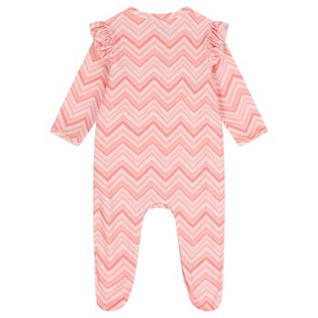 Baby Girls Pink Zig Zag Babygrow