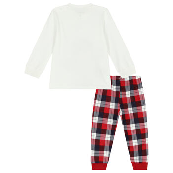 Younger Girls Ivory & Red Festive Pyjamas
