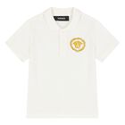 Younger Boys Ivory Medusa Polo Shirt, 1, hi-res