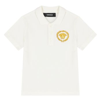 Younger Boys Ivory Medusa Polo Shirt