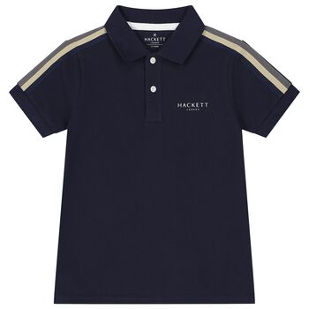 Hackett London Boys Navy Blue Logo Polo Shirt, 1 Boys Navy Blue Logo Polo Shirt