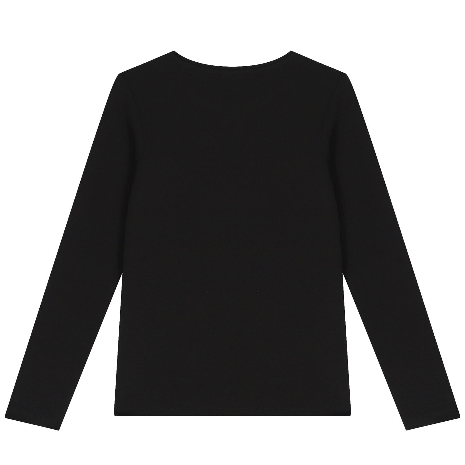 Girls Black Logo Long Sleeve Top, 2, hi-res
